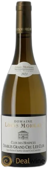 vue du vin Chablis Grand Cru les Clos Clos des Hospices Louis Moreau 2021
