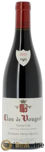 vue du vin Clos de Vougeot Grand Cru Denis Mortet 2021