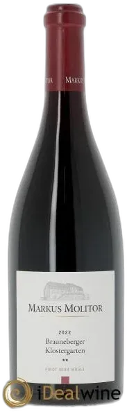 photo du vin Pinot Noir Markus Molitor Brauneberger Klostergarten °° 2022