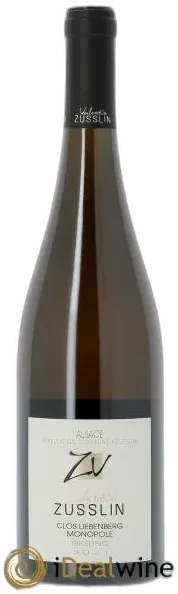 photo du vin Alsace Riesling Clos Liebenberg Valentin Zusslin 2021