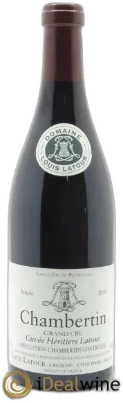 photos du vin Chambertin Grand Cru Cuvée Héritiers Latour Louis Latour