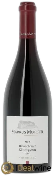 photo du vin Pinot Noir Markus Molitor Brauneberger Klostergarten °°° 2022