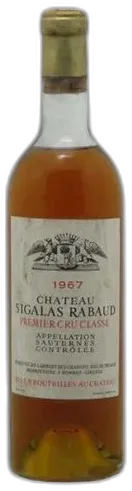 photo du vin Château Sigalas-Rabaud 1er Grand Cru Classé Sauternes Blanc Liquoreux 1967