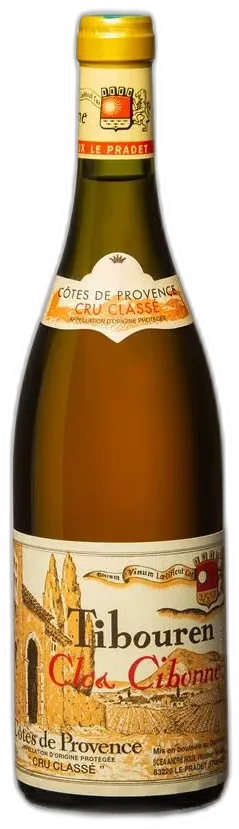 vue du vin Clos Cibonne, Tibouren Tradition, 2022
