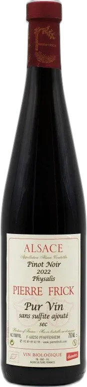 photo du vin Pinot Noir Physalis Pur Vin Sans Sulfite Ajouté