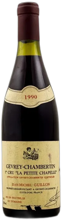 photo du vin Guillon Gevrey Chambertin 1er Cru "la Petite Chapelle" 1990