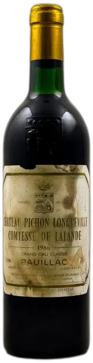 illustration du vin Pichon Longueville Comtesse de Lalande Pauillac 1986