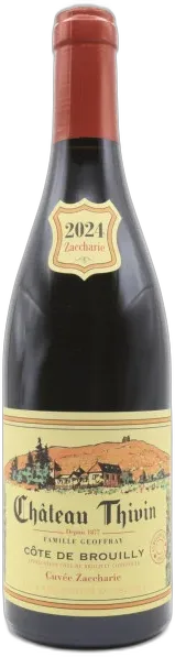 photo du vin Château Thivin Cuvée Zaccharie 2024