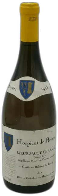 vue du vin Meursault 1er Cru Charmes 1998 Cuvée Bahèzre de Lanlay Hospices de Beaune