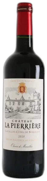 photos du vin Château la Pierrière Castillon Côtes de Bordeaux 2020