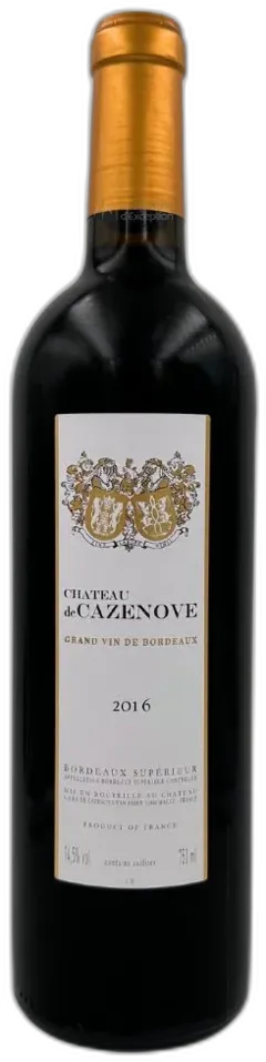image du vin Chateau de Cazenove Bordeaux Supérieur Rouge 2016