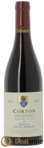 photo du vin Corton Grand Cru Follin-Arbelet 2022