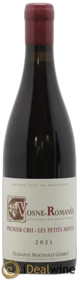 capture du vin Vosne-Romanée 1er Cru les Petits Monts Berthaut Gerbet 2021