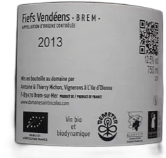 image du vin Fiefs Vendeens Brem Domaine Saint Nicolas Cuvee Jacques