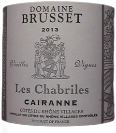image du vin Cotes du Rhone Cairanne Domaine Brusset les Chabriles
