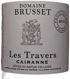 photo du vin Cotes du Rhone Villages Cairanne Domaine Brusset les Travers