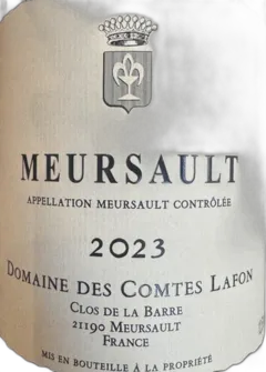 aperçu du vin Meursault 2023 Comtes Lafon Blanc