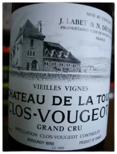 illustration du vin Clos Vougeot Château de la Tour Vieilles Vignes