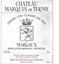 photo du vin Château Marquis de Terme 1984