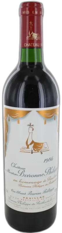 vue du vin Château Mouton Baronne Philippe 1986