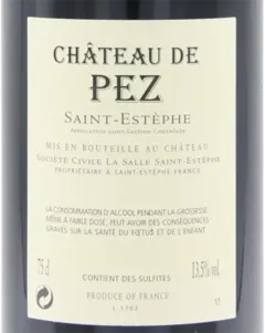 image du vin Saint-Estèphe 2015 Château de Pez