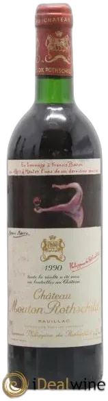vue du vin Château Mouton Rothschild 1er Grand Cru Classé 1990