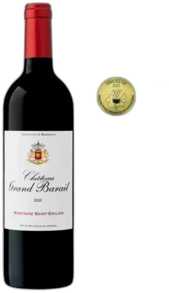 vue du vin Château Grand Barail 2020 Montagne Saint-Emilion Vin Rouge de Bordeaux