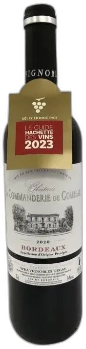 image du vin Château la Commanderie de Gombeau 2020 Bordeaux Vin Rouge de Bordeaux