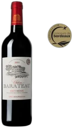image du vin Château Barateau 2014 Haut-Médoc Cru Bourgeoix Vin Rouge de Bordeaux