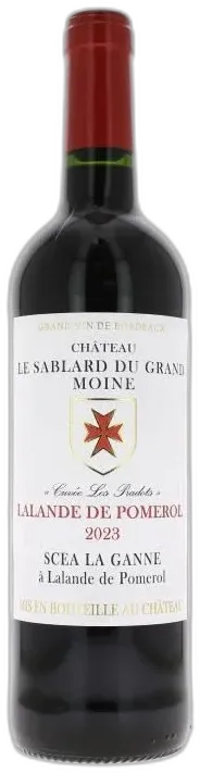 image du vin Château la Sablard du Grand Moine 2023 Lalande de Pomerol Vin Rouge de Bordeaux