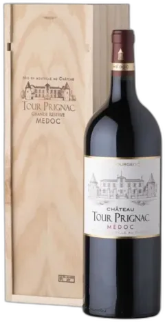 image du vin Magnum Cadeau Bois Château Tour Prignac 2018 Médoc Cru Bourgeois Vin Rouge de Bordeaux