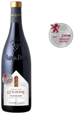 vue du vin Domaine Dame Guilherme Plan de Dieu 2021 Côtes du Rhône Villages Vin Rouge de la Vallée du Rhône