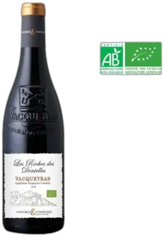 photo du vin les Roches des Dentelles 2018 Aoc Vacqueyras Vin Rouge de la Vallée du Rhône Bio
