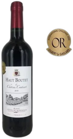 photo du vin Haut Boutet du Château Cantinot 2018 Blaye Côtes de Bordeaux Vin Rouge de Bordeaux