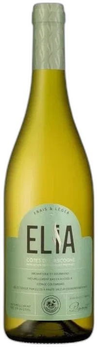 photo du vin Elia 2021 Igp Côtes de Gascogne Vin Blanc du Sud Ouest Naturellement Bas en Alcool