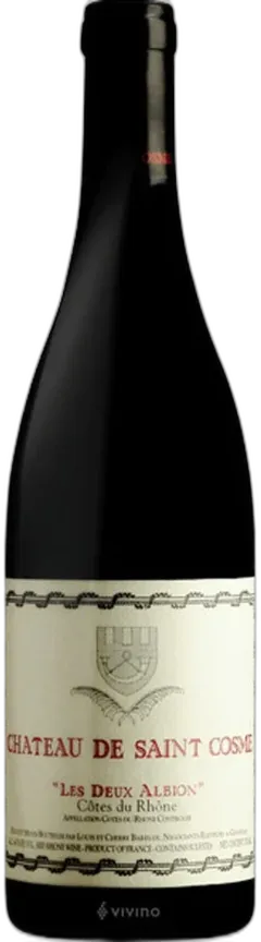 photo du vin Cotes du Rhone les Deux Albion Magnum Chateau Saint Cosme