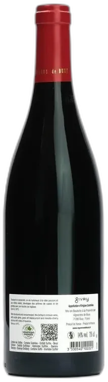 capture du vin Givry Rouge Vignerons de Buxy