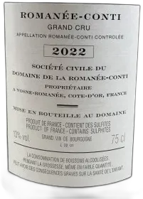 aperçu du vin Romanee Conti 2022
