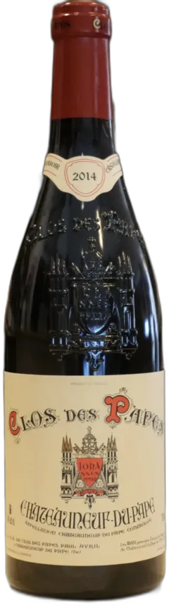 vue du vin Chateauneuf du Pape Rouge 2014 Clos des Papes