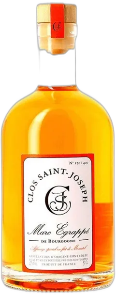capture du vin Eau-de-Vie de Marc de Bourgogne Clos Saint-Joseph Marc Égrappé, Affinage Spécial en Fût de Moscatel