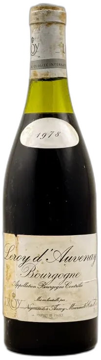 vue du vin Leroy Bourgogne "Leroy d'Auvenay" 1978