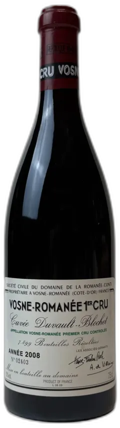 photos du vin Domaine de la Romanée-Conti Cuvée Duvault Blochet Vosne-Romanée Premier Cru 2008