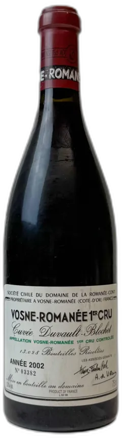 capture du vin Domaine de la Romanée-Conti Cuvée Duvault Blochet Vosne-Romanée Premier Cru 2002