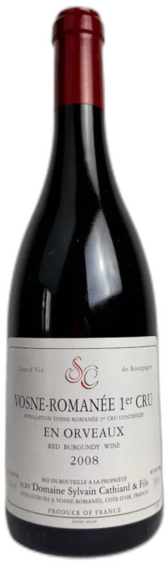 vue du vin Sylvain Cathiard en Orveaux Vosne-Romanée Premier Cru 2008