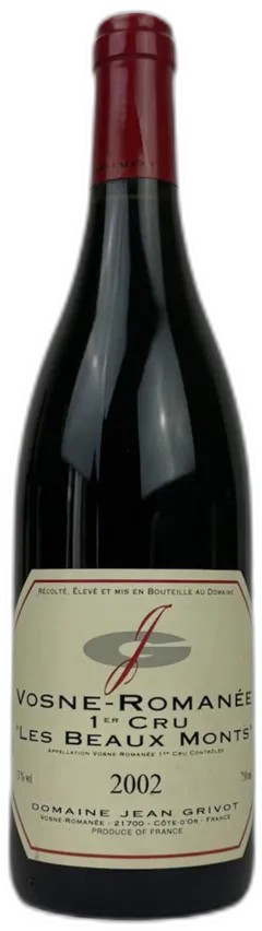 capture du vin Domaine Jean Grivot les Beaux Monts Vosne-Romanée 2002