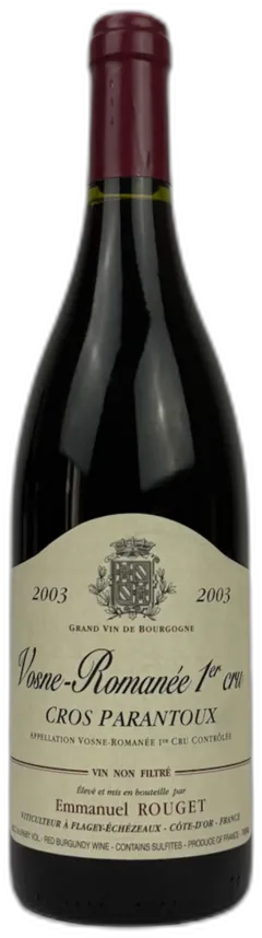 photo du vin Emmanuel Rouget Cros Parantoux Vosne-Romanée Premier Cru 2003