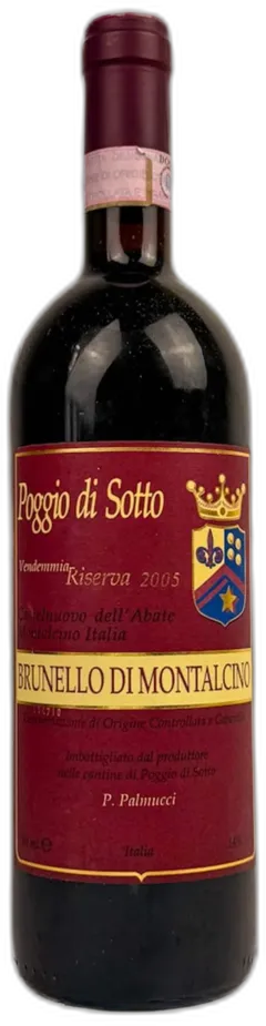 vue du vin Brunello di Montalcino Docg Riserva Poggio di Sotto