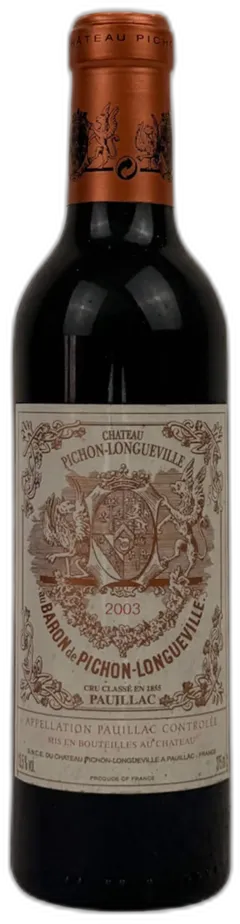 photo du vin Chateau Pichon-Longueville au Baron de Pichon-Longueville 2003