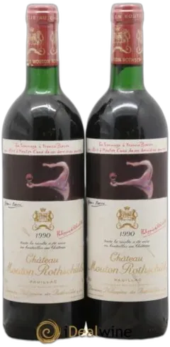 vue du vin Château Mouton Rothschild 1er Grand Cru Classé 1990