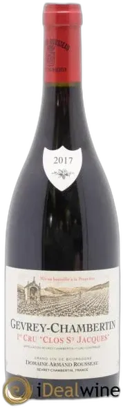 photo du vin Gevrey-Chambertin 1er Cru Clos Saint-Jacques Armand Rousseau 2017